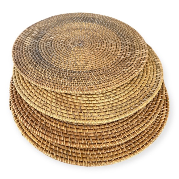 Round Woven Rattan 15” Placemats set of 4 - Picture 2 of 3